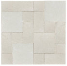 Botticino Marble pavers in Roman pattern with leathered finish
