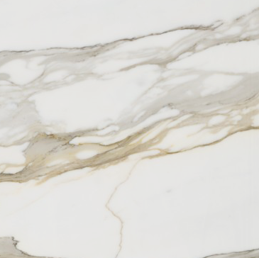 Close-up of Calacatta Gold Marble surface with bold golden veining