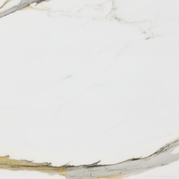 Close-up of Calacatta Gold Marble surface with bold golden veining
