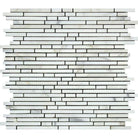 Flat view of Calacatta Gold Marble Bamboo Sticks Mosaic, 12x12 sheet