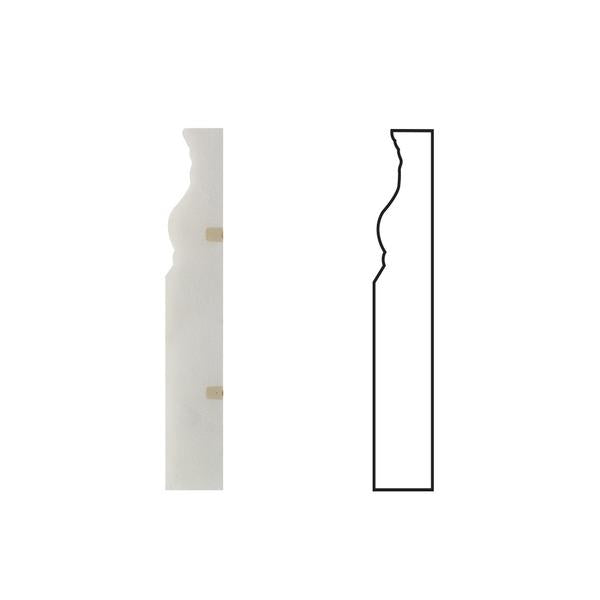 Calacatta Gold Marble Baseboard, 5x12 polished trim piece cross section