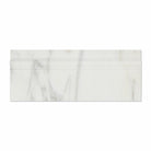 Flat view of Calacatta Gold Marble Baseboard, 5x12 polished trim piece