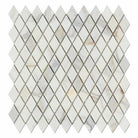 Flat view of Calacatta Gold diamond mosaic tile in polished finish, 1"x2"