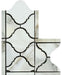 Flat view of Calacatta Gold Lantern Corner 4x12 marble border tile