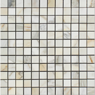 Flat view of Calacatta Gold Marble 1x1 Mosaic Tile, polished finish