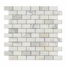 Flat view of Calacatta Gold Marble 1x2 mosaic tile, polished finish
