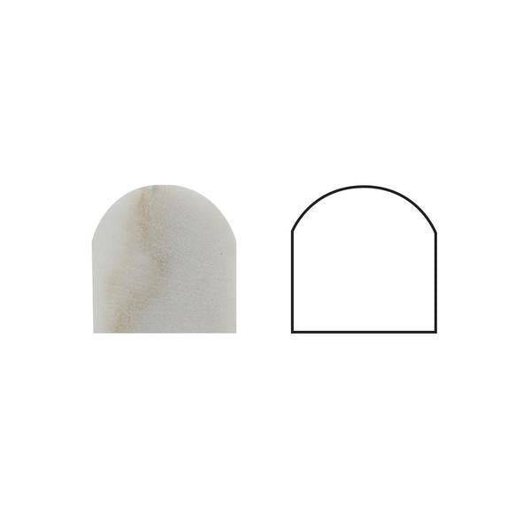 Calacatta Gold bullnose marble molding cross section