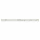 Flat view of Calacatta Gold bullnose marble molding with polished finish