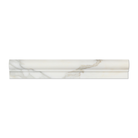 Flat view of Calacatta Gold marble chair rail molding with polished finish