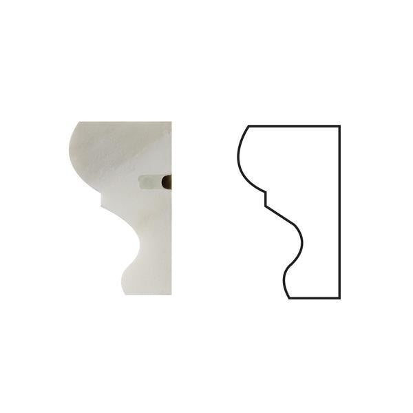 Calacatta Gold marble crown molding lateral section