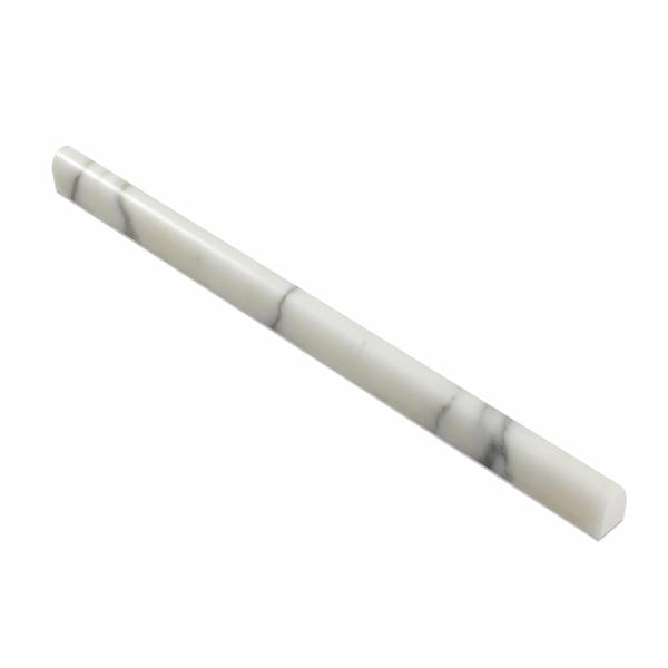 Flat view of Calacatta Gold Marble Pencil Molding, polished finish