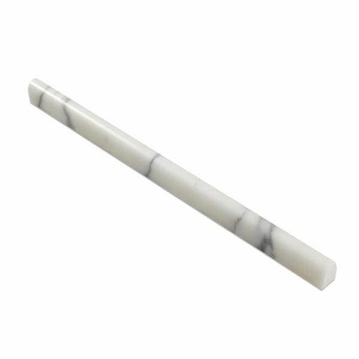 Flat view of Calacatta Gold Marble Pencil Molding, polished finish