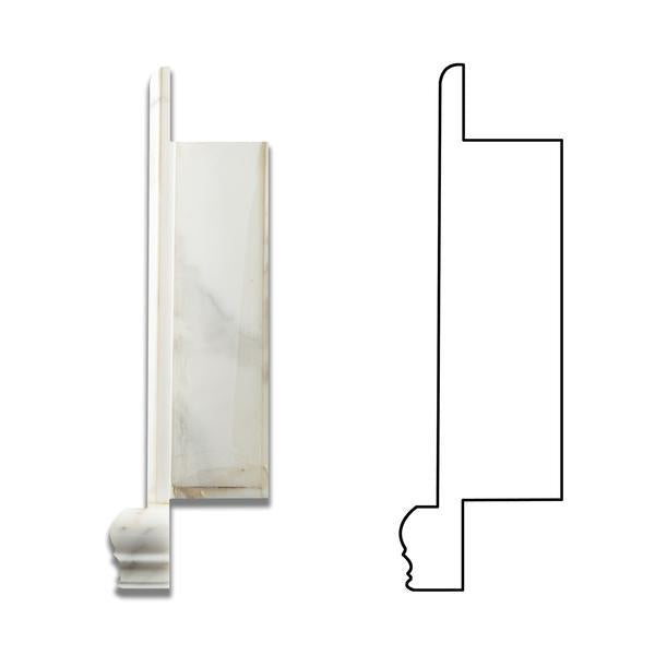 Calacatta Gold marble shampoo niche lateral section