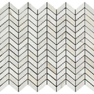 Flat view of Calacatta Gold Mini Chevron mosaic in polished finish