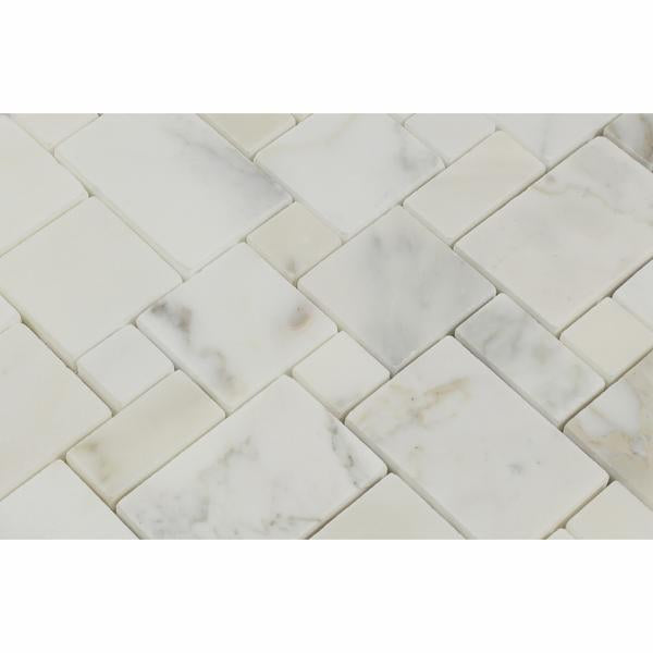 Close-up of Calacatta Gold marble showing rich veining and polished surface