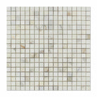 Flat view of Calacatta Gold Marble Mosaic in 5/8"x5/8" polished finish