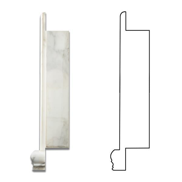 Calacatta Gold marble shampoo niche lateral section