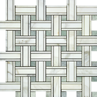 Flat view of Calacatta Gold Tripleweave Green Mosaic Tile in 12"x12" format with polished finish
