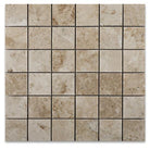 Flat view of Cappuccino 2x2 marble mosaic in polished finish, 12x12 sheet