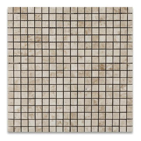 Flat view of Cappuccino 5/8x5/8 mosaic tile in polished finish, 12x12 sheet