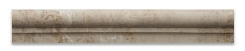 Close-up of Cappuccino Marble chair rail edge detailing in polished finish