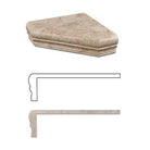 Cappuccino Marble corner shelf in polished finish cross section