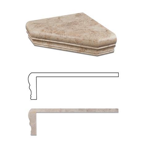 Cappuccino Marble corner shelf in polished finish cross section