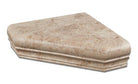 Flat view of Cappuccino Marble corner shelf in polished finish