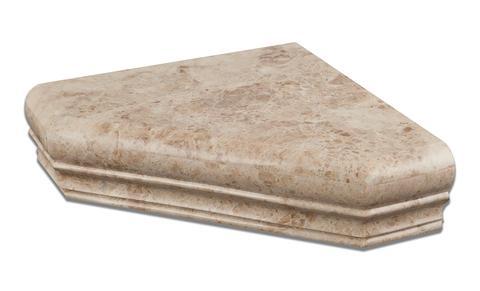 Flat view of Cappuccino Marble corner shelf in polished finish