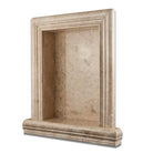 Close-up of Cappuccino Marble niche grande showing veining and finish