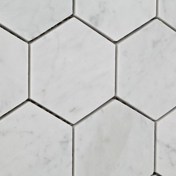 Carrara Marble 3 Inch Hexagon Mosaic Tile