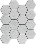 Carrara Marble 3 Inch Hexagon Mosaic Tile