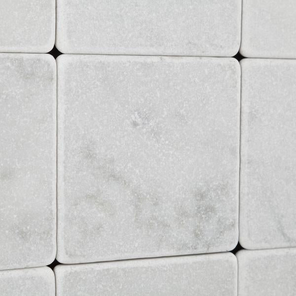 Carrara White Marble 4x4 Tumbled Tile for Shower Pan