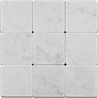 Carrara White Marble 4x4 Tumbled Tile for Shower Pan