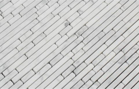 Carrara White Marble Bamboo Stick Mosaic