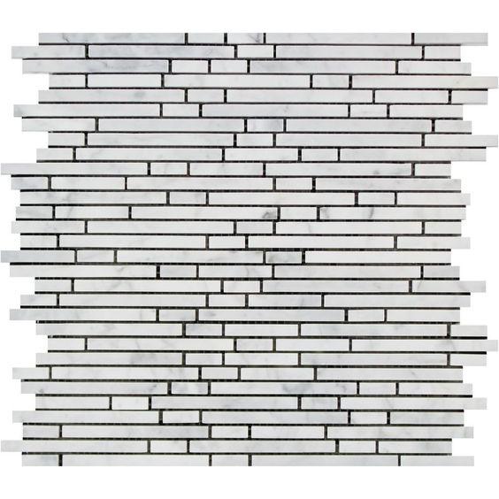 Carrara White Bamboo Sticks Marble Mosaic