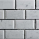Carrara White 2x4 Beveled Brick Mosaic Tile