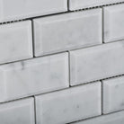 Carrara White 2x4 Beveled Brick Mosaic Tile