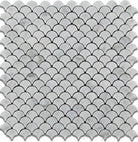 Carrara marble fish scale mosaic tile