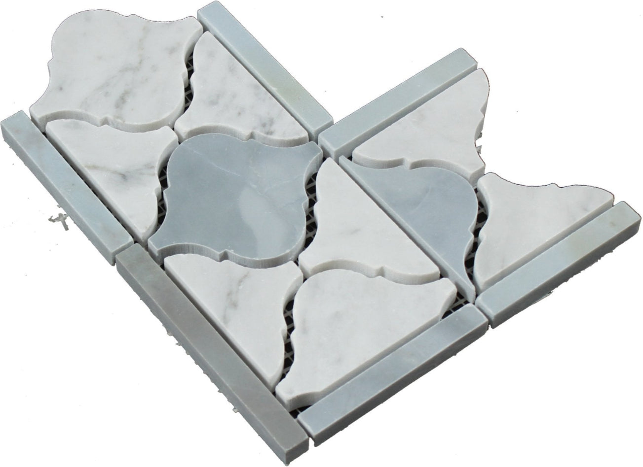 Carrara White Marble Lantern Border Corner