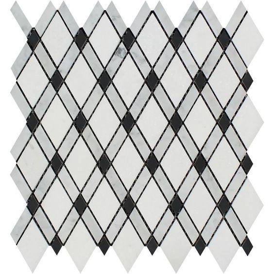 Carrara White Marble lattice mosaic tile 12x12 inch sheet