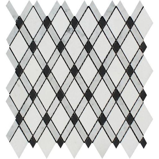 Carrara White Marble lattice mosaic tile 12x12 inch sheet