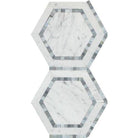 Carrara White Marble 5 Inch Hexagon Azzurri Mosaic