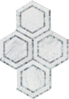 Carrara White Marble 5 Inch Hexagon Azzurri Mosaic