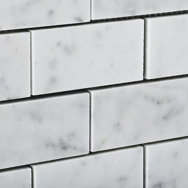Carrara White Marble 2x4 Brick Mosaic Tile