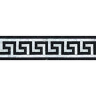 Flat view of Carrara White Greek Key Marble Border Tile in polished finish, 4x12 format