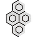 Flat view of Carrara White Hex Nero Marble Mosaic in polished finish, 1.4 sq ft sheet