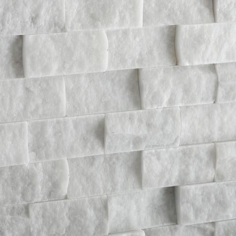Carrara Marble 1x2 Split Face Mosaic