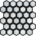 Carrara White Marble 2 Inch Hexagon Black Mosaic Tile