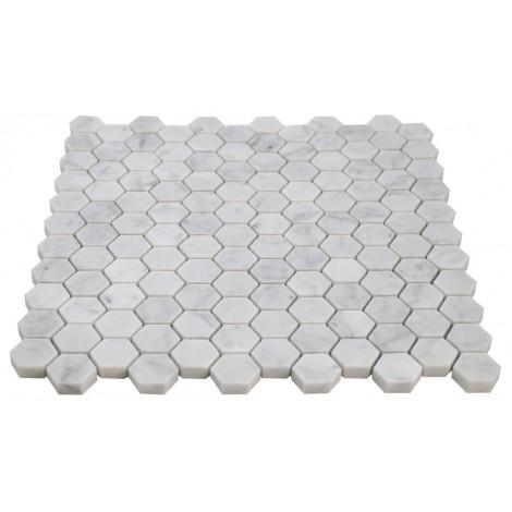 Carrara White Marble 2 Inch Hexagon Mosaic Tile